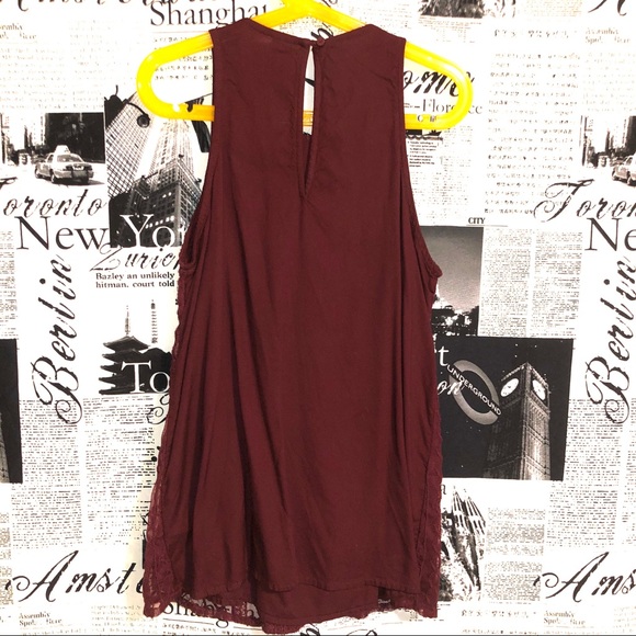 Old Navy Embroidered Burgundy Tank - Picture 2 of 4